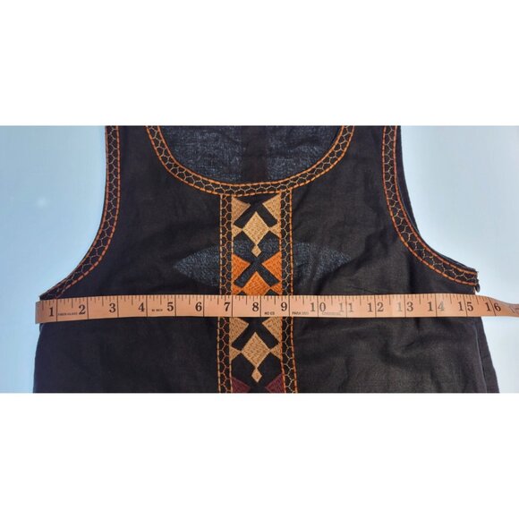 THML Antropologie Halter Dress Linen Blend Mini Boho Sz Xs Embroidered - Picture 9 of 14